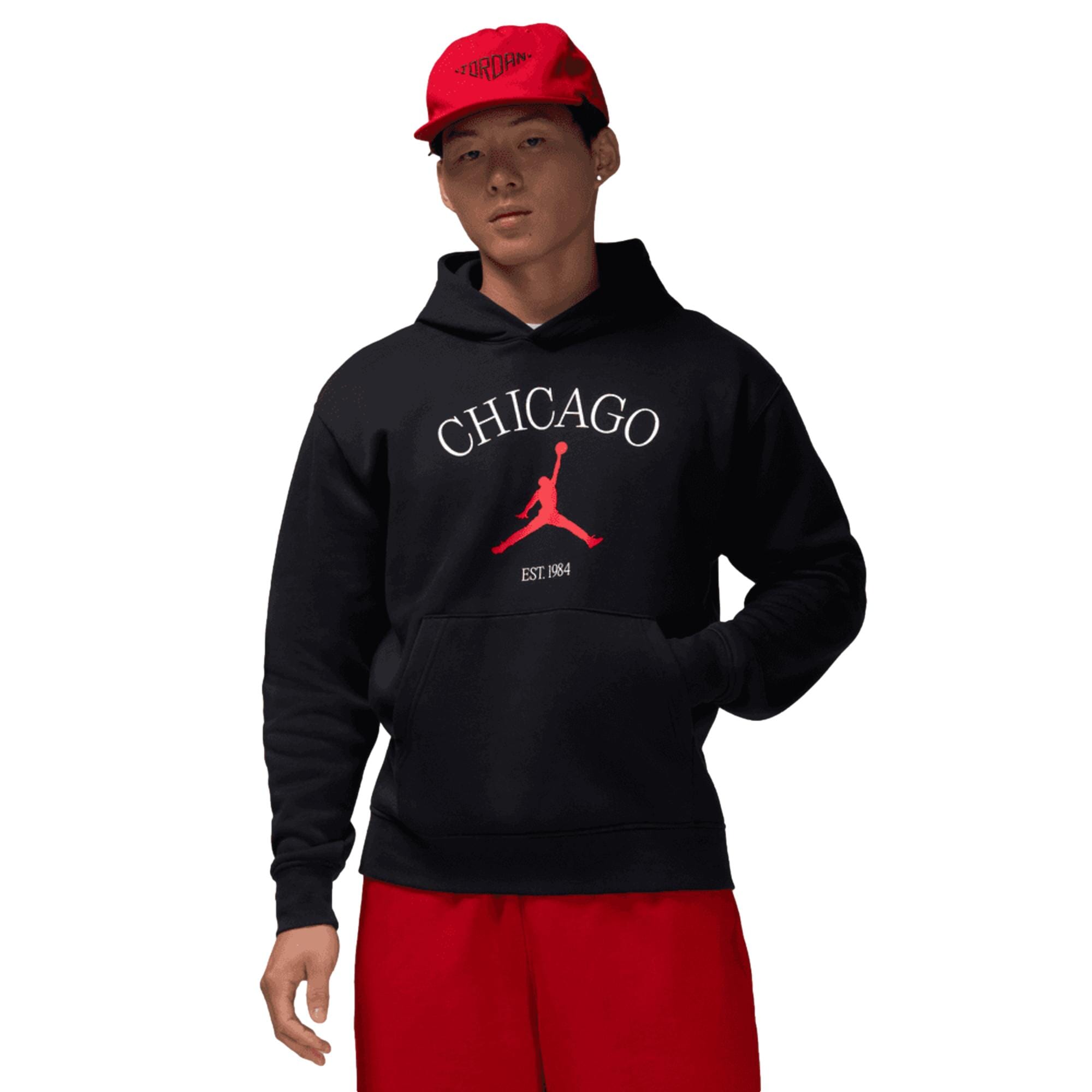 

Толстовка с капюшоном Nike Air Jordan Chicago черная/бело-красная HF1494-010 для мужчин