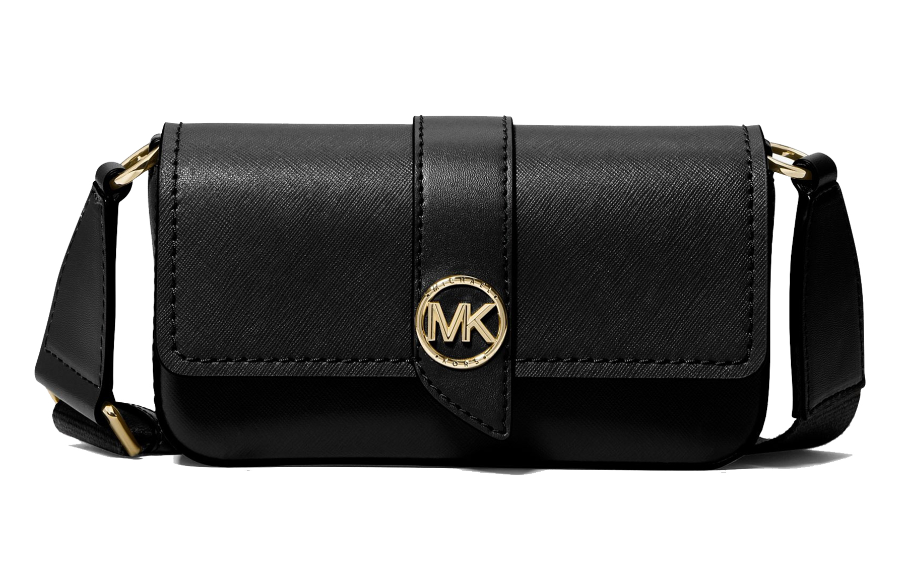 

MICHAEL KORS Сумка-багет Greenwich Split из коровьей кожи, сумка на плечо, очень маленькая женская, черная
