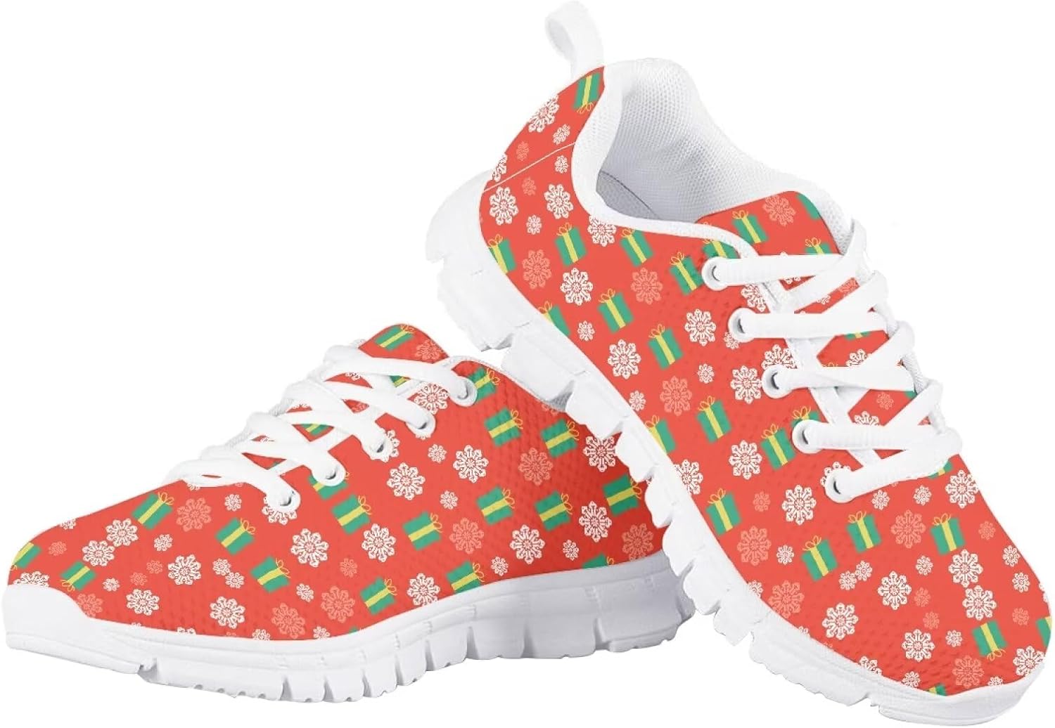 

Детские кроссовки на шнуровке для девочек на Рождество, легкие беговые кроссовки, дышащие, модные спортивные кроссовки для маленьких детей размер 11-13 / для больших детей размер 1-5 Quxjehoe, Santa Claus