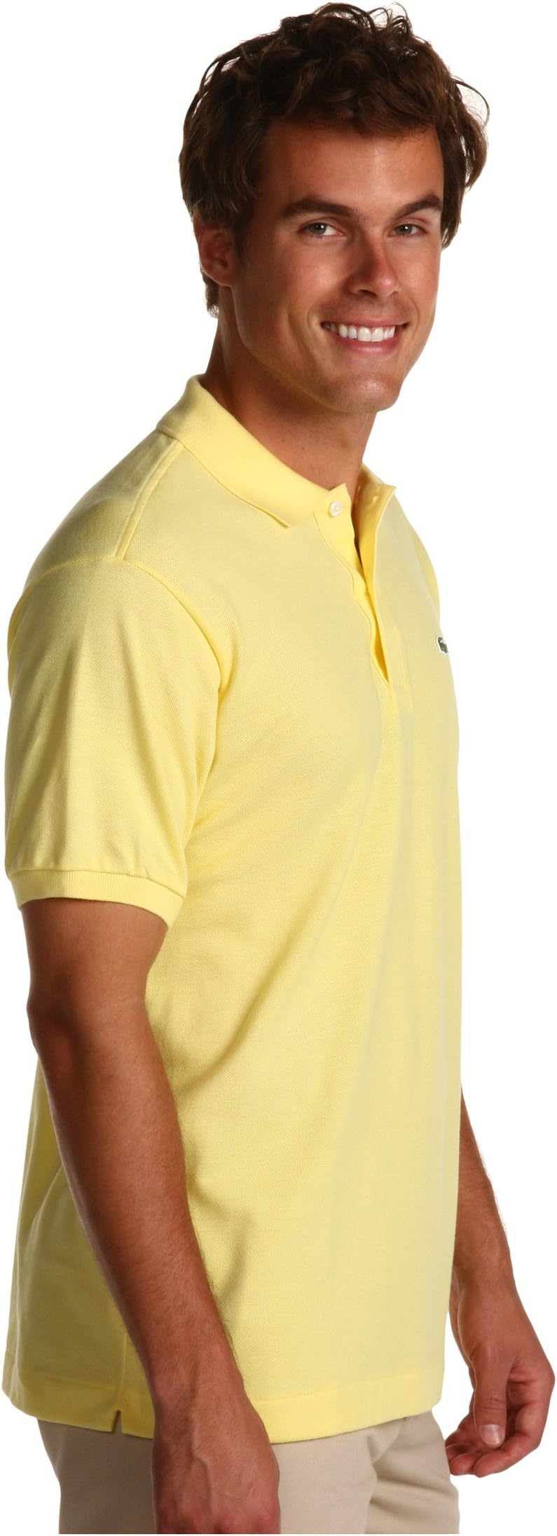 Поло Lacoste Short Sleeve Classic Pique Polo Shirt, желтый — фото 4