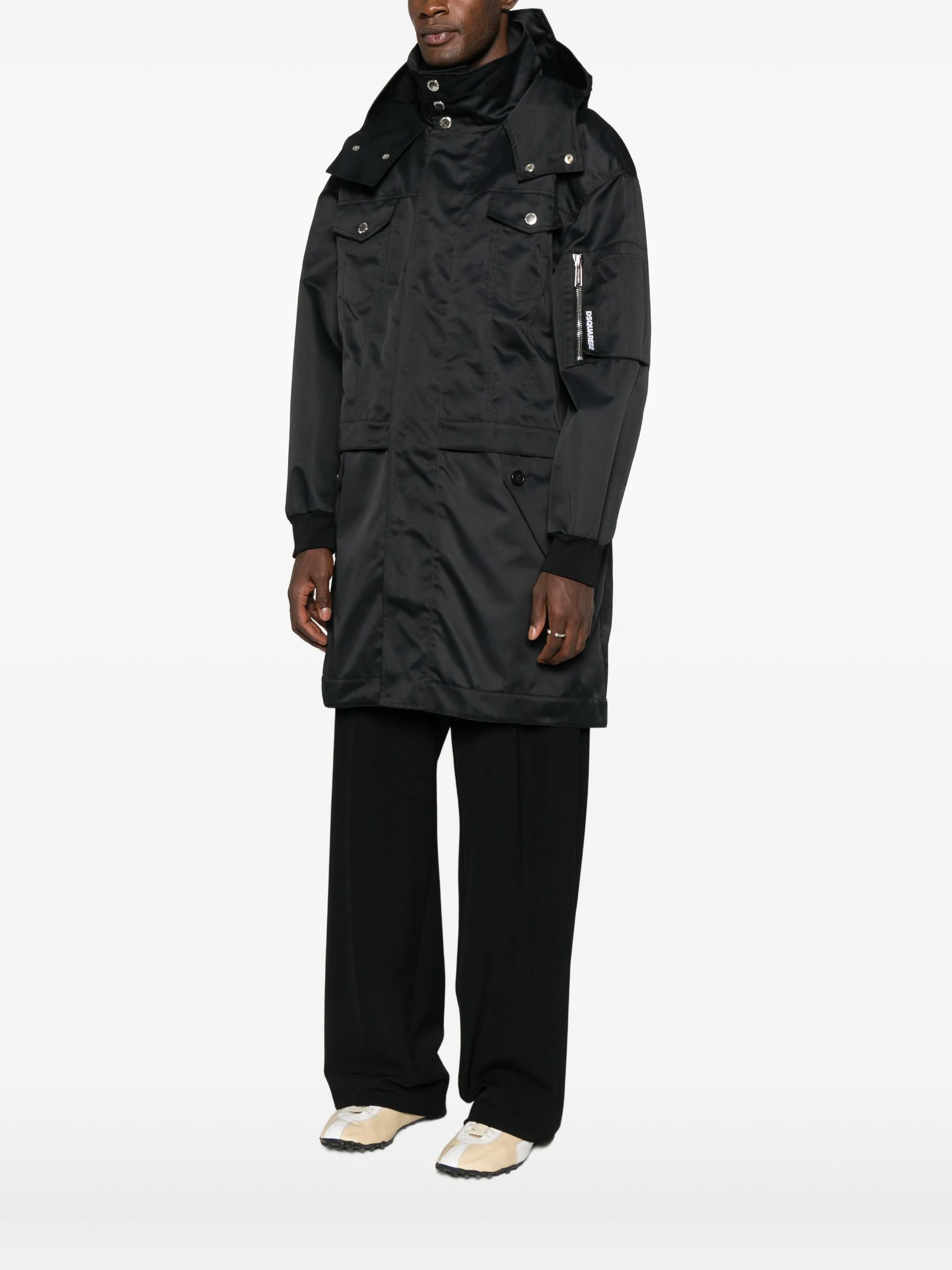 

Пальто с карманами Dsquared2, черный