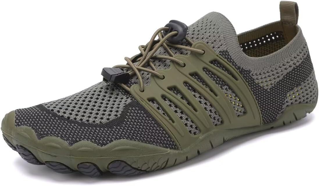 

Мужские и женские модные дышащие сетчатые водные кроссовки для спорта, пляжа, дайвинга и водных упражнений Zonkacen, зеленый
