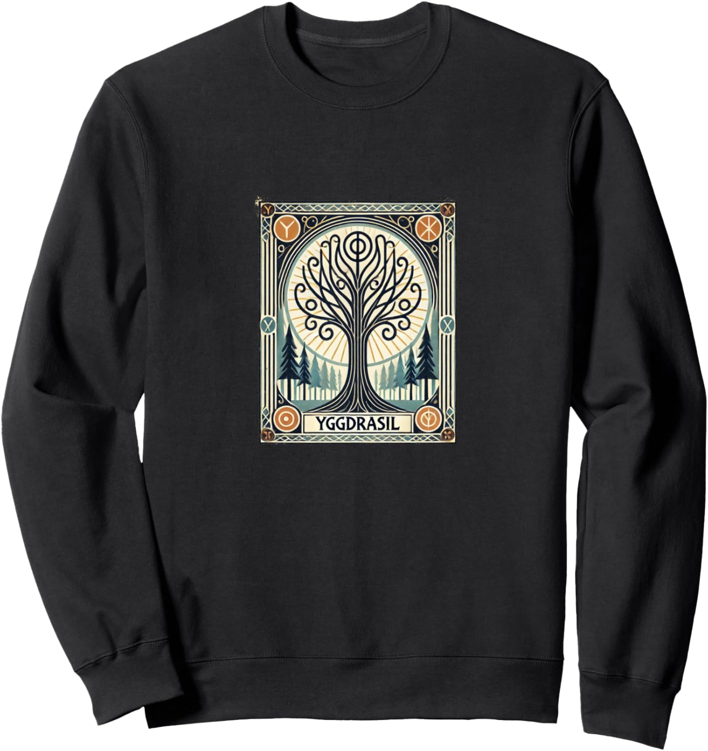 

Толстовка с изображением карты Таро Иггдрасиль и Древа Жизни Vintage Trees Art Snugg, черный