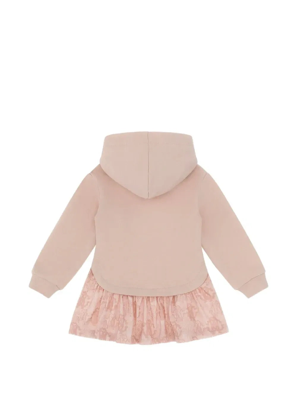 Платье с вышитым логотипом и эффектом многослойности Roberto Cavalli Junior, розовый — фото 2