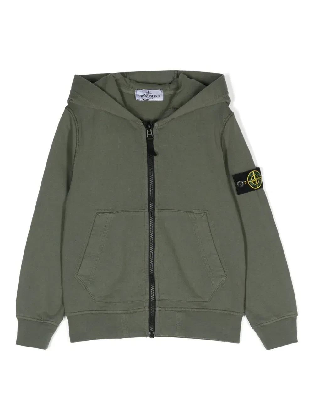 Толстовка с капюшоном и нашивкой Compass Stone Island Junior, зеленый