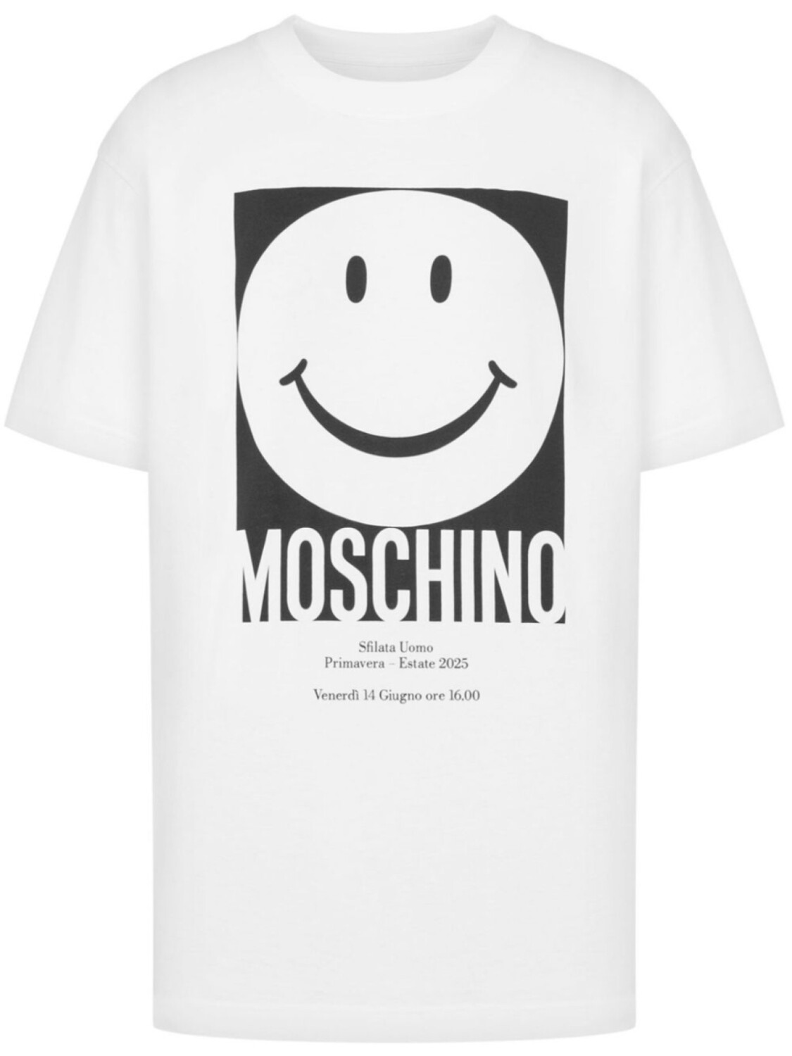 

Футболка из хлопка с логотипом Moschino, белый