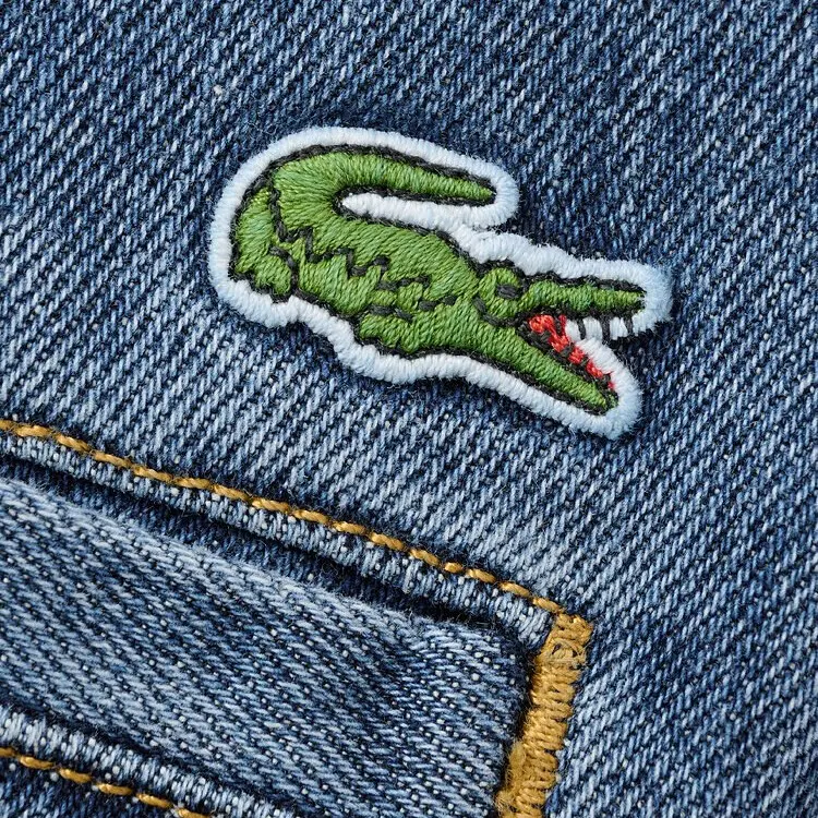 Джинсы LACOSTE Wide leg, растягивающиеся, синие — фото 4