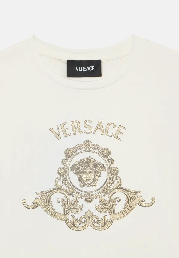Футболка унисекс с принтом герба зала медузы Versace, Bianco — фото 3