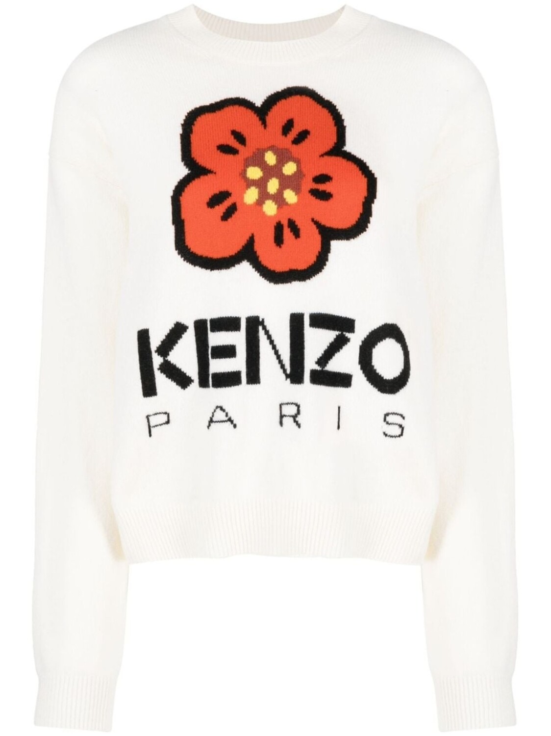 

Kenzo джемпер Boke Flower вязки интарсия, белый