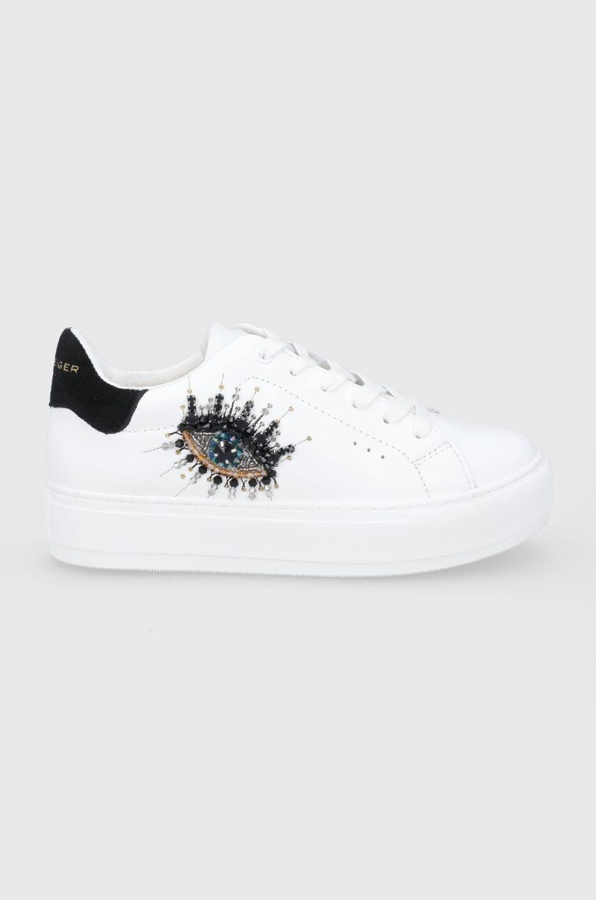 Курт Гейгер Лондон Кожаные кроссовки LANEY EYE Kurt Geiger London, белый