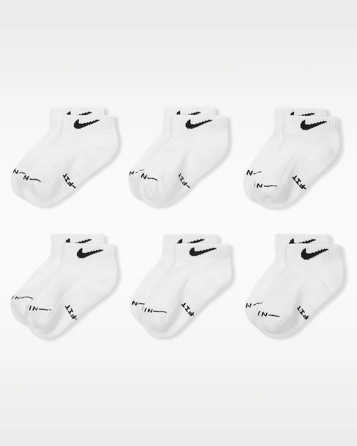 Детские носки Nike Dri-FIT Elevated Everyday (6 пар), White — фото 2