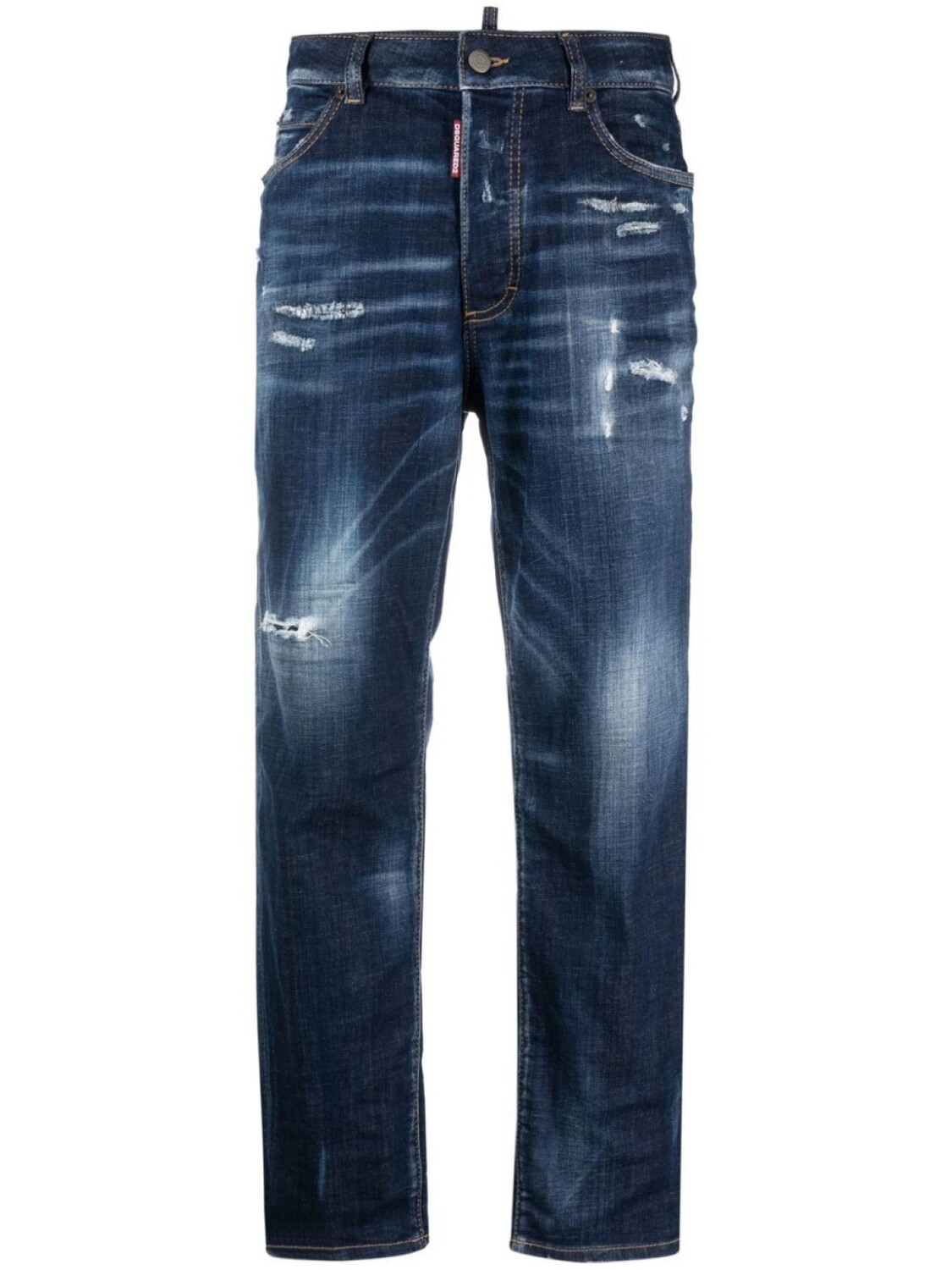 

Dsquared2 укороченные джинсы с эффектом потертости, синий