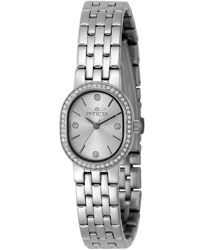 

Женские часы Angel Quartz 3 Hand с серебристым циферблатом, модель 48134 Invicta, серебряный