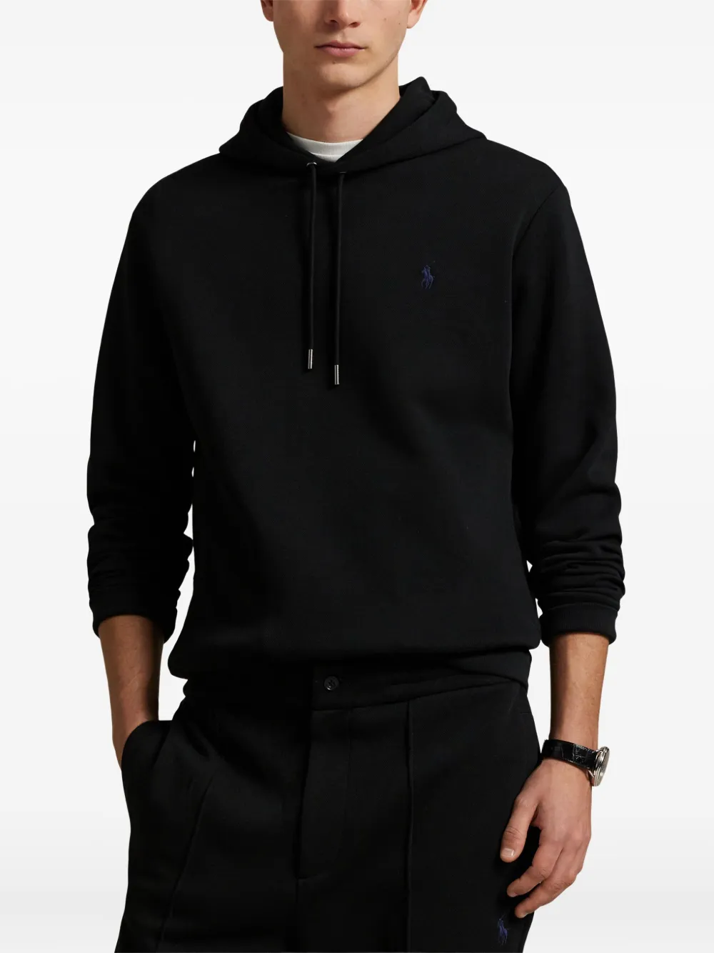 Худи фактурной вязки POLO RALPH LAUREN, черный — фото 3