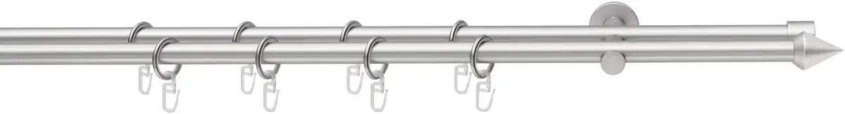 

Карниз Good Life "PUNTA", 2 направляющие, фиксированного размера, с кольцами 300 см, Ø16мм, цвет chromfarben