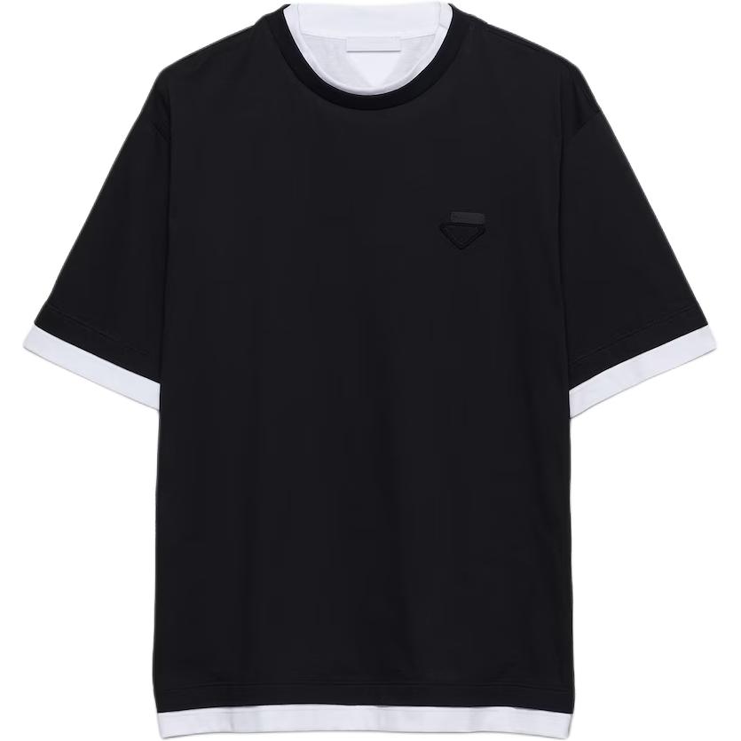 Двухслойная футболка crewneck PRADA, белый
