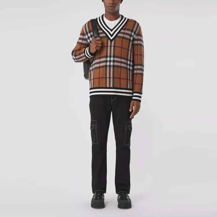 Свитер мужской Burberry Трикотажный, берёзово-коричневый — фото 3