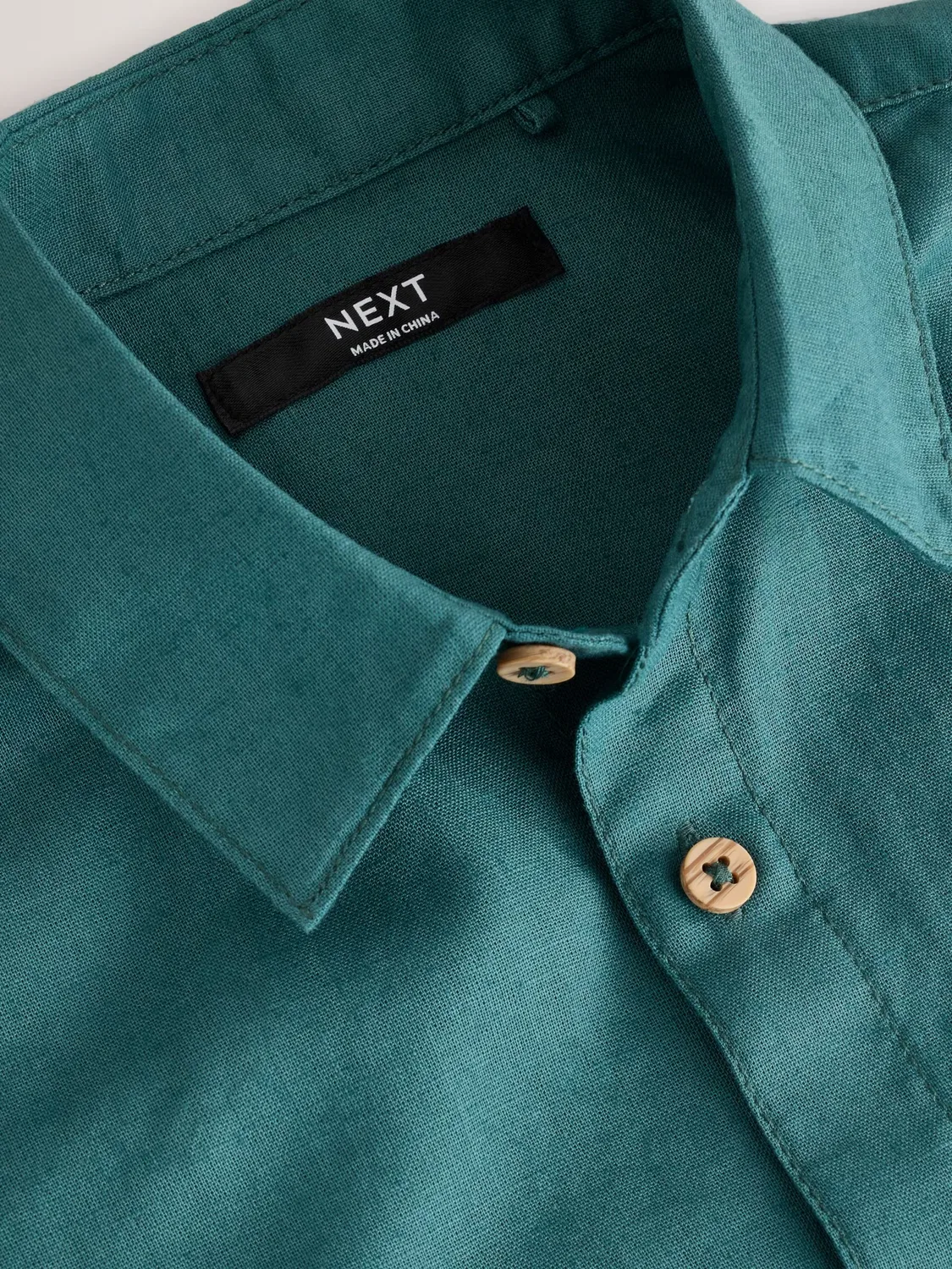 Рубашка Next Regular fit на пуговицах, изумрудный цвет — фото 3