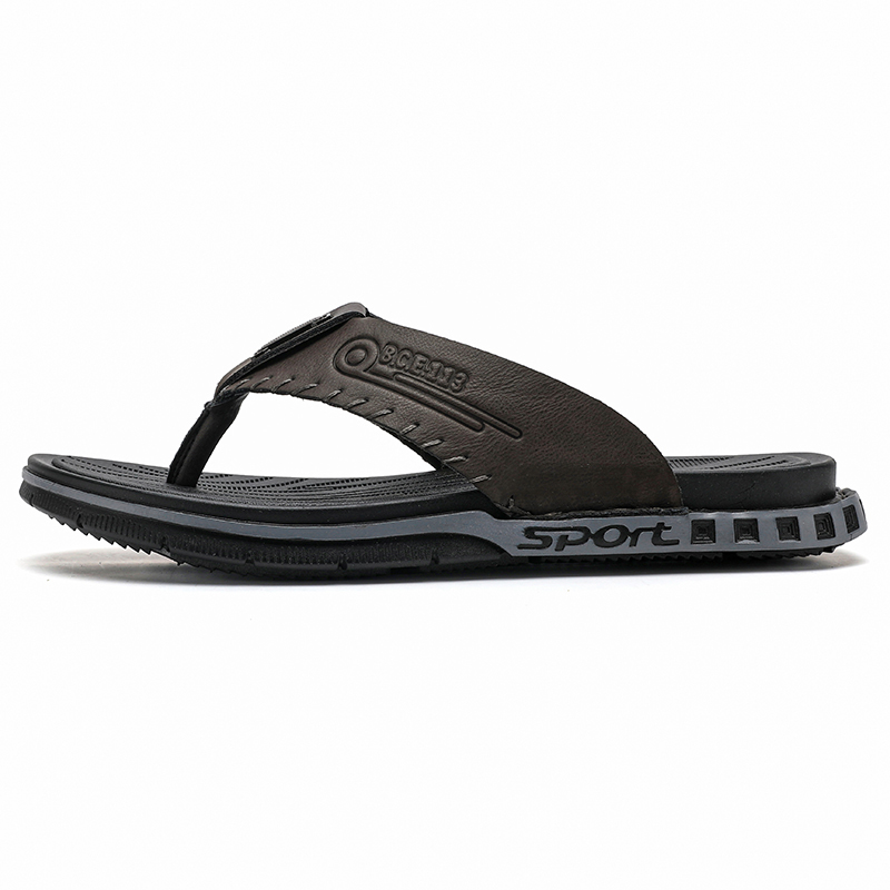 

Мужские шлепанцы с износостойкой строчкой Shiozawa, Black