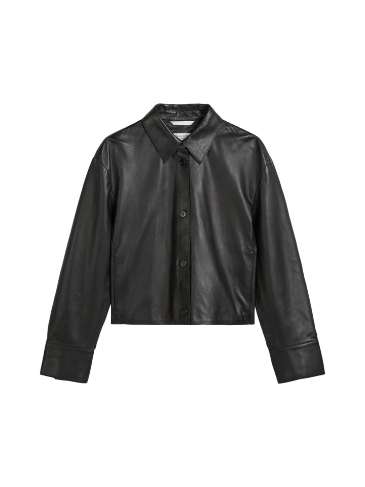 

Marc O'Polo Кожаная рубашка, стандартный размер, черного цвета