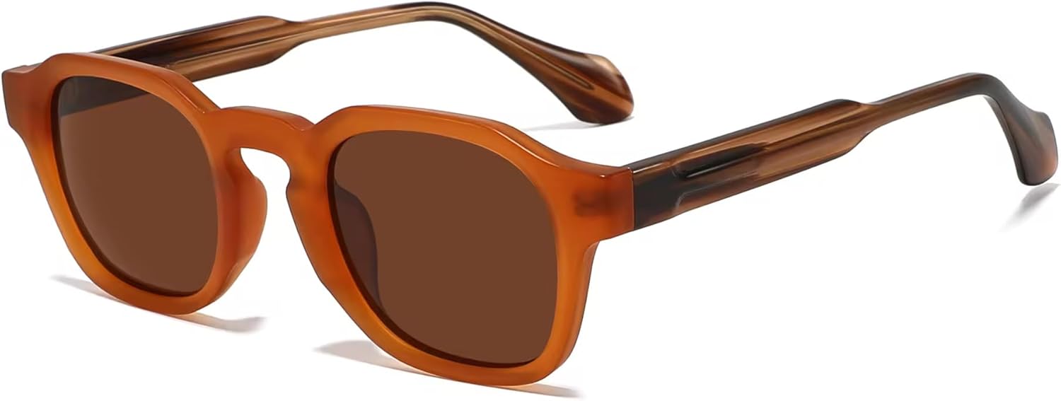 

Ретро-солнцезащитные очки квадратной формы с поляризацией, защита от УФ-излучения UV400, оправа из ацетата ручной работы, модный роскошный стиль для женщин Generic, Red