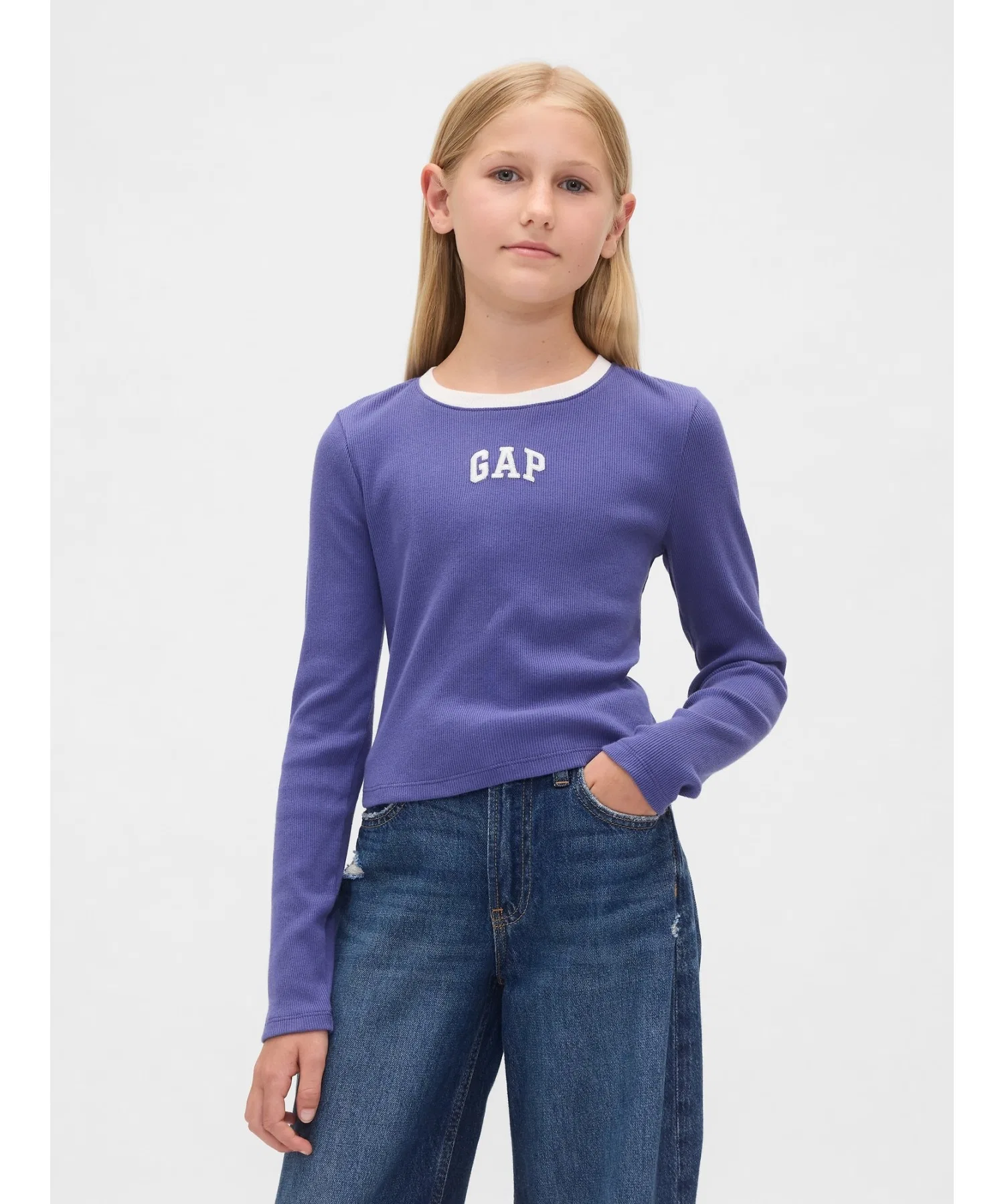 Детская футболка GAP логотип кроп-топ