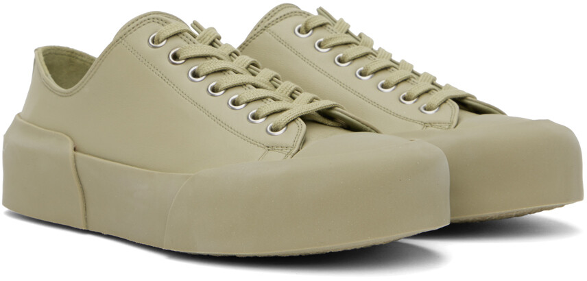 Зеленые низкие кеды Jil Sander — фото 4