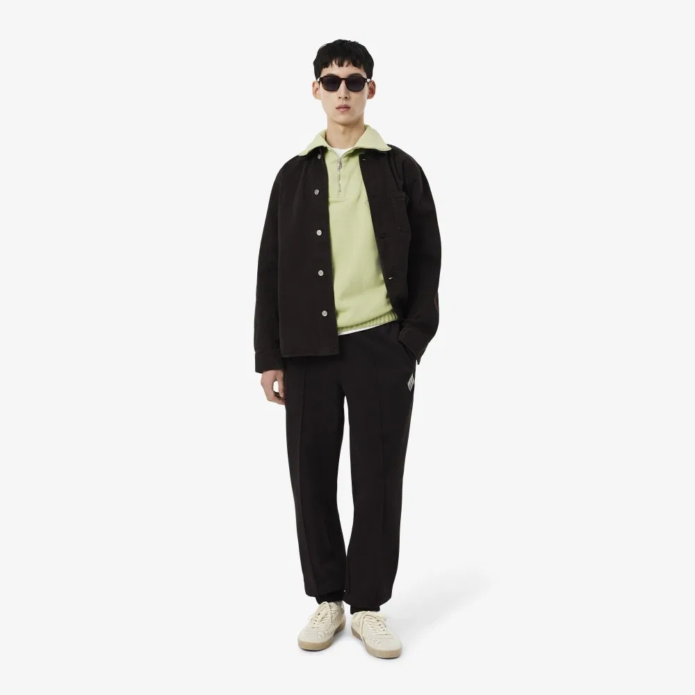 Мужской свитшот Lacoste с ромбовидным логотипом и короткой молнией, светло-оливковый — фото 4
