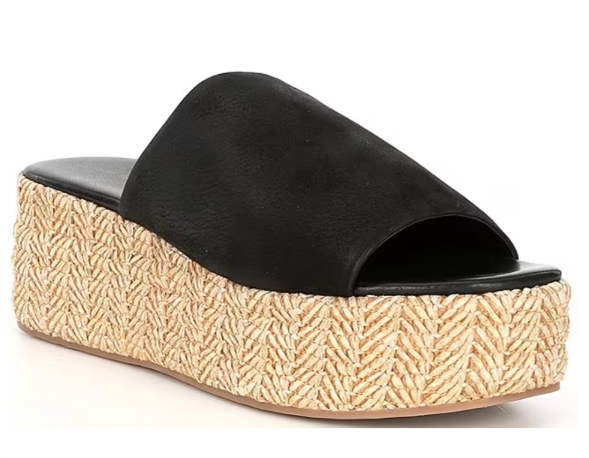 Женские мюли Harbor из рафии на платформе черные Free People