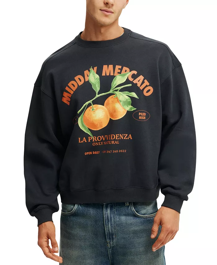 

Мужской свитер с принтом Box Fit COTTON ON, черный