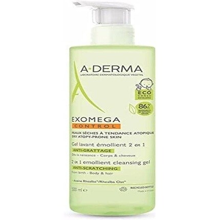 

Exomega Control 2In1 Смягчающий очищающий гель против царапин 500 мл, A-Derma