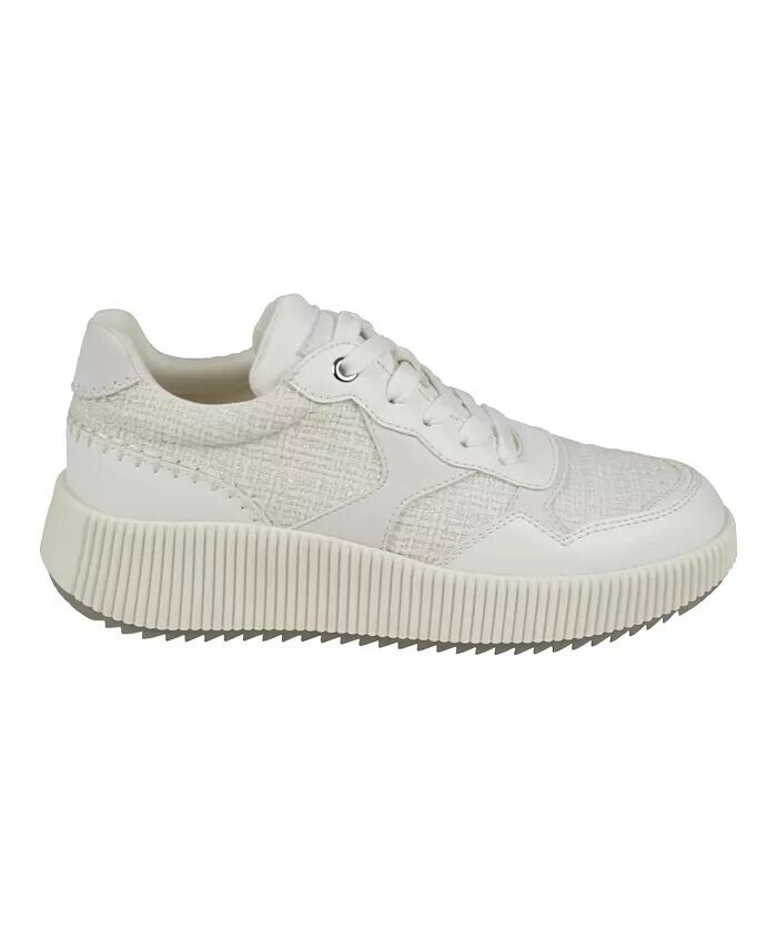Женские кроссовки из ситца на шнуровке GC Shoes, белый — фото 2