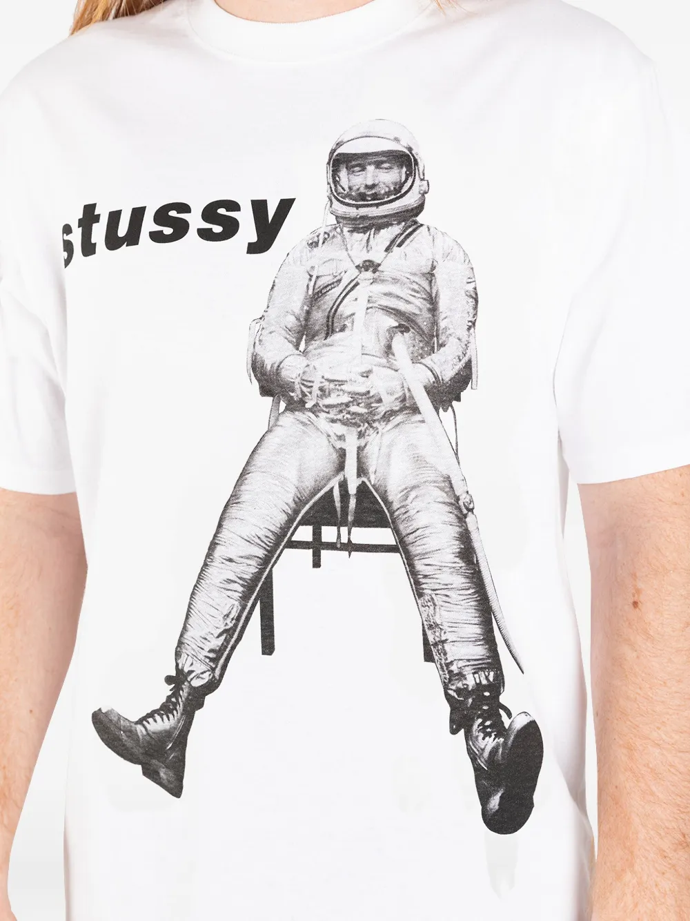 Футболка с принтом Stüssy, белый — фото 3