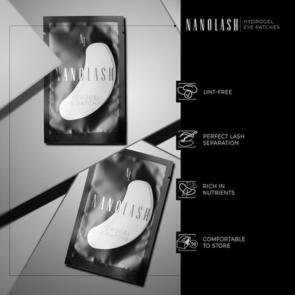 Nanolash Гидрогелевые патчи для глаз 50 пар - подушечки для глаз для наращивания ресниц, лифтинг ресниц, гелевые подушечки для глаз — фото 2