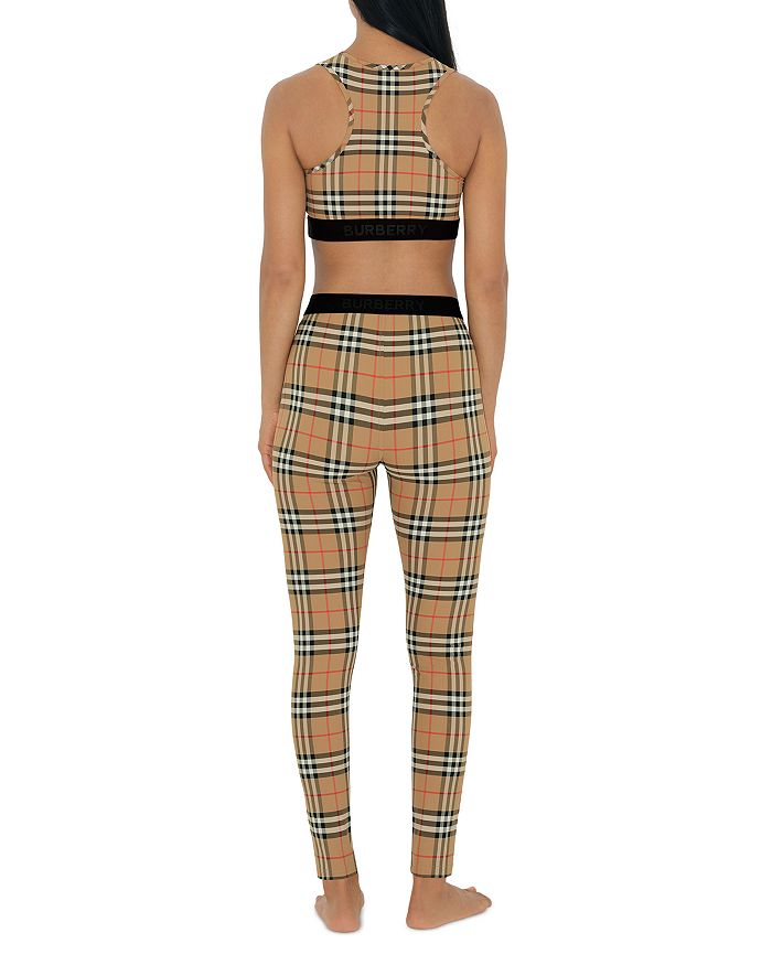 Бюстгальтер Vintage Check с логотипом Burberry, винтажный дизайн, коричневый/бежевый — фото 3