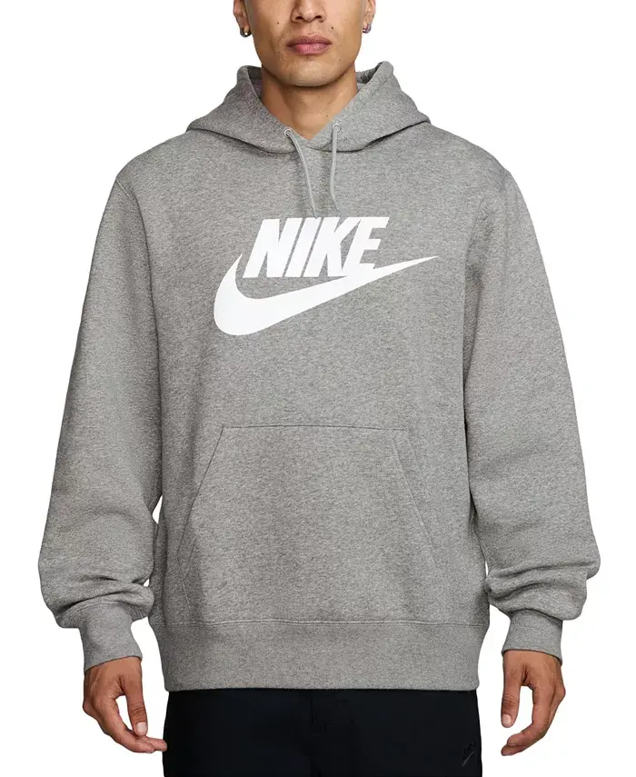 

Мужской худи Club Fleece стандартного кроя с логотипом Nike, серый