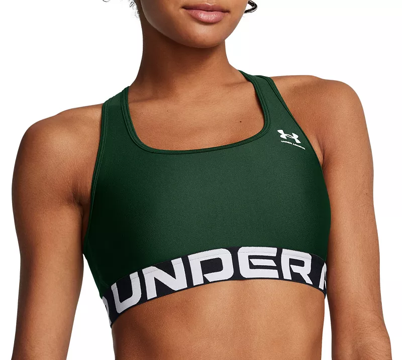 

Женский спортивный бюстгальтер с логотипом Under Armour HeatGear Mid, цвет Forest Green