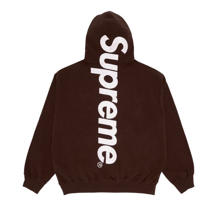 Толстовка Supreme Satin Appliqué Hooded Sweatshirt Brown, коричневый — фото 2