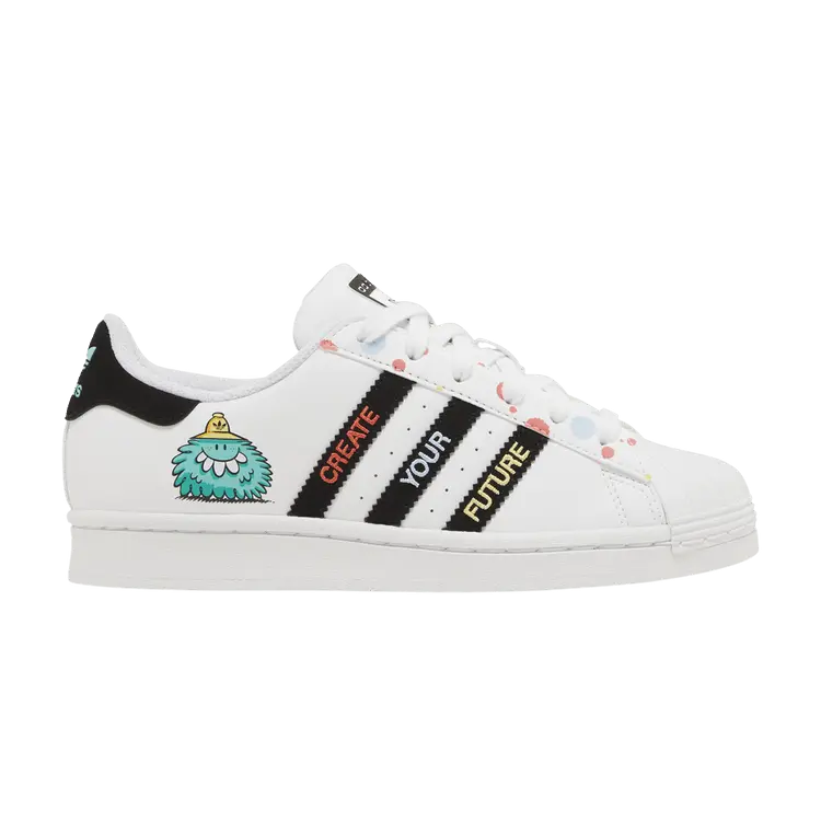 

Кроссовки adidas Kevin Lyons x Superstar Big Kids 'Create Your Future', белый