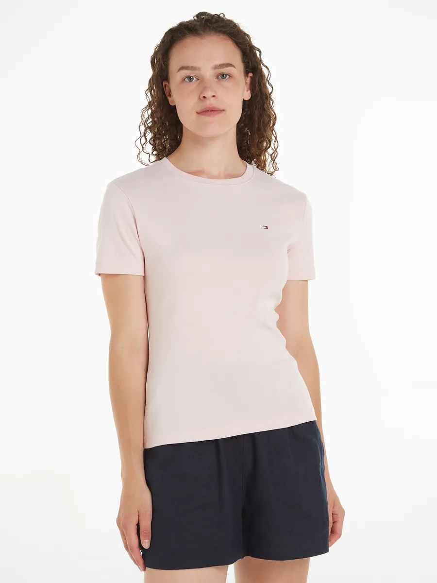 

Футболка Tommy Hilfiger "NEW SLIM CODY C-NK SS" с вышитым логотипом, цвет Rose