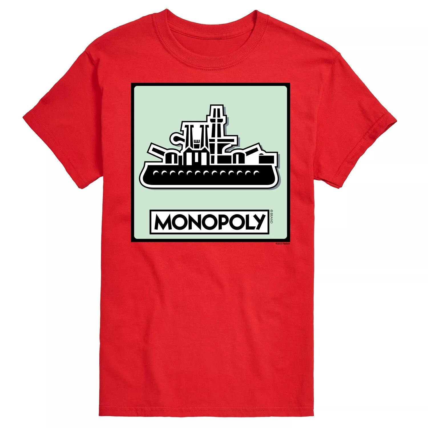 

Футболка с изображением жетона игры Big & Tall Monopoly Ship Licensed Character, красный