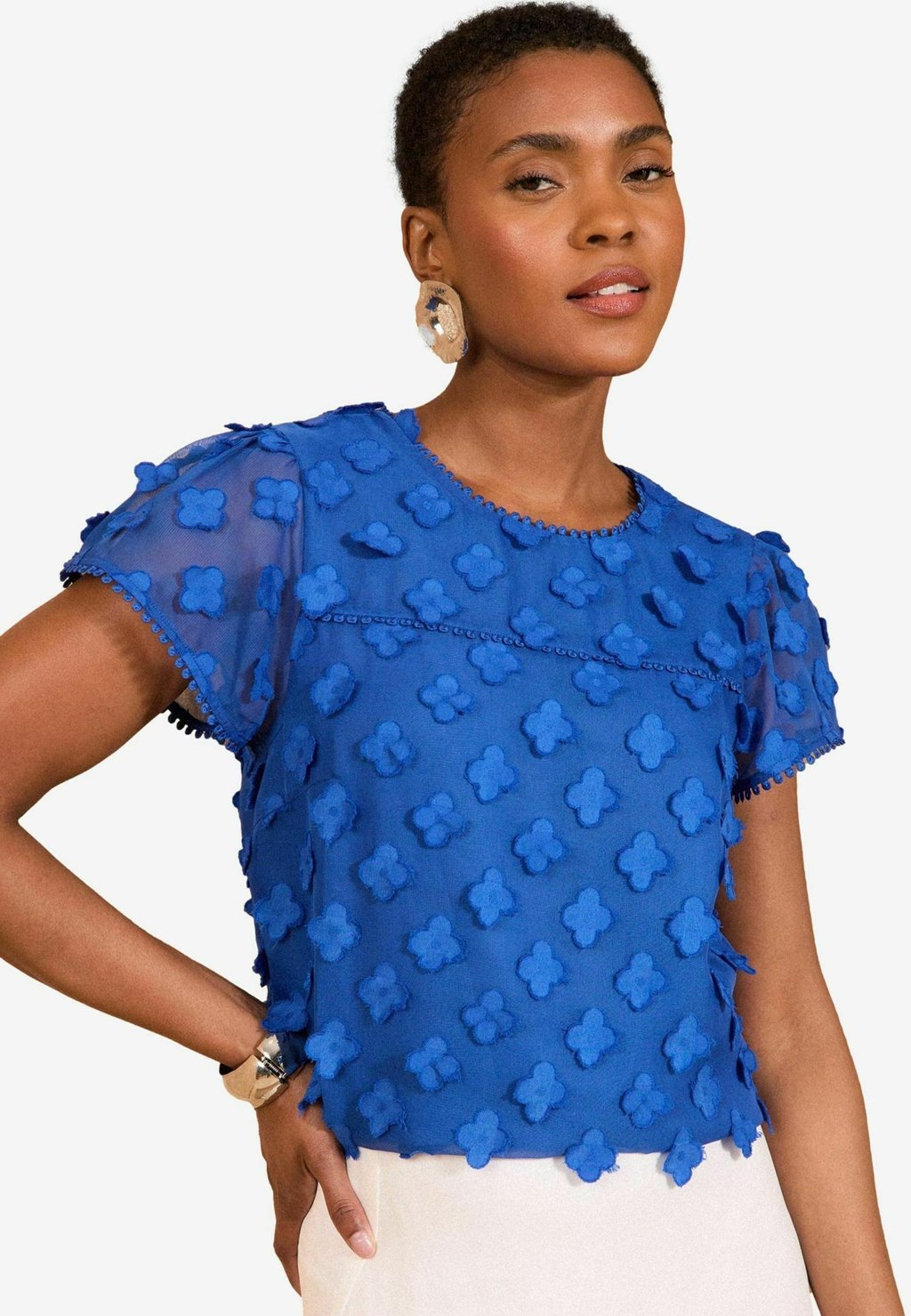 

Блуза REGULAR FIT - FLORAL SHELL SHAPED SHORT SLEEVE Love & Roses, синий