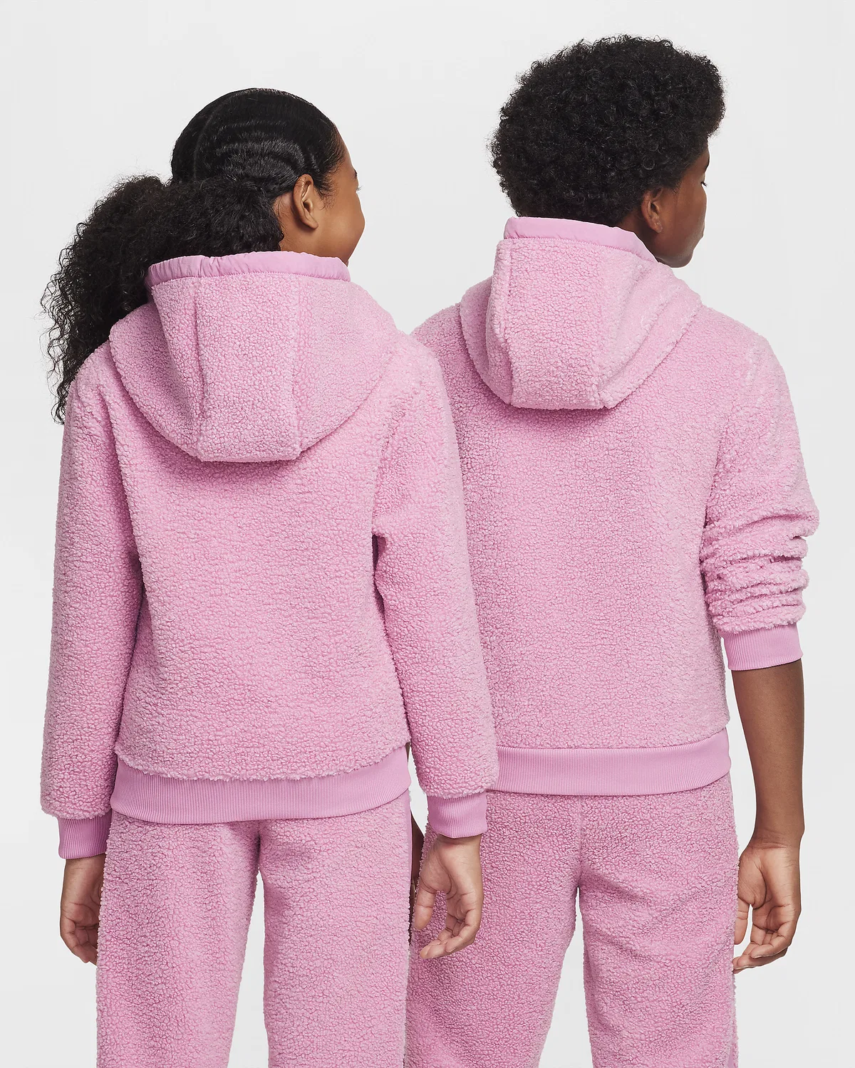 Детская зимняя куртка на молнии Nike Sportswear Club Fleece, Magic Flamingo/Magic Flamingo/White — фото 2