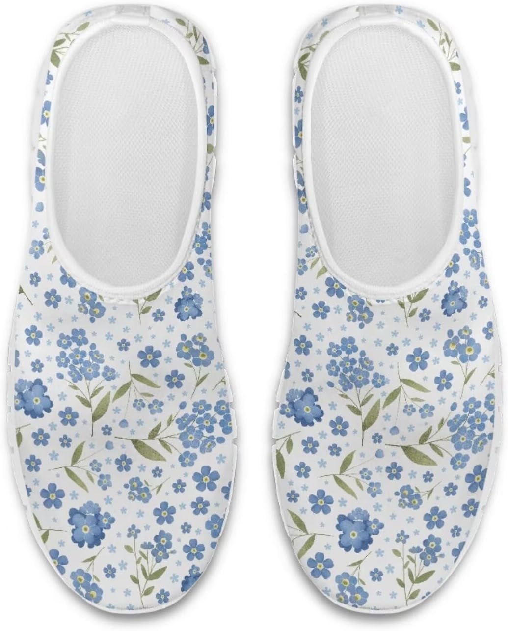 Кроссовки Chaqlin Flat Low с цветочным принтом, без шнурков, лоферы для женщин и мужчин, арт-мода, повседневные, для работы, прогулок, тенниса, синий
