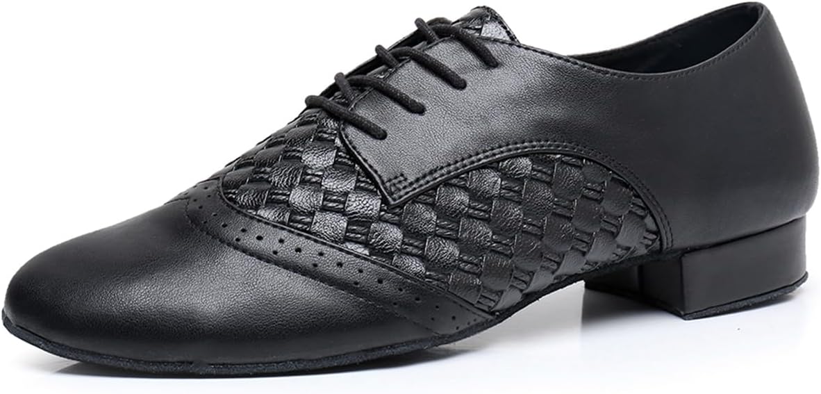 

Мужские кожаные танцевальные туфли SWDZM для стандартного и латинского танго, современных танцев, профессиональные тренировочные туфли, 8010-black-suede Sole