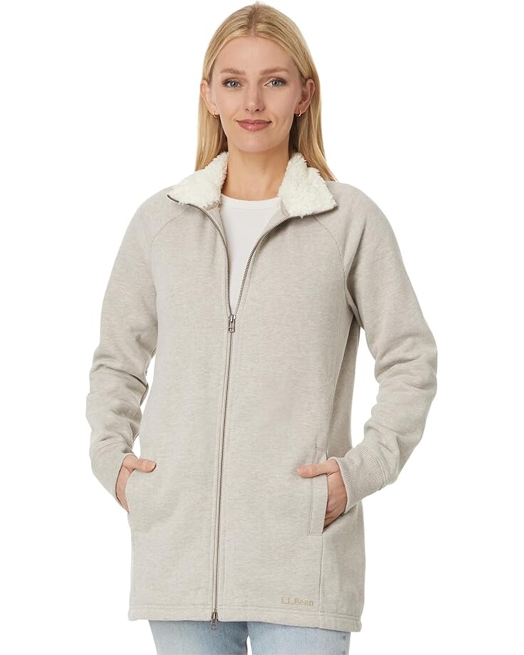 

Свитер L.L.Bean 1912 Sherpa-Lined Full Zip Tunic, цвет Oatmeal Heather