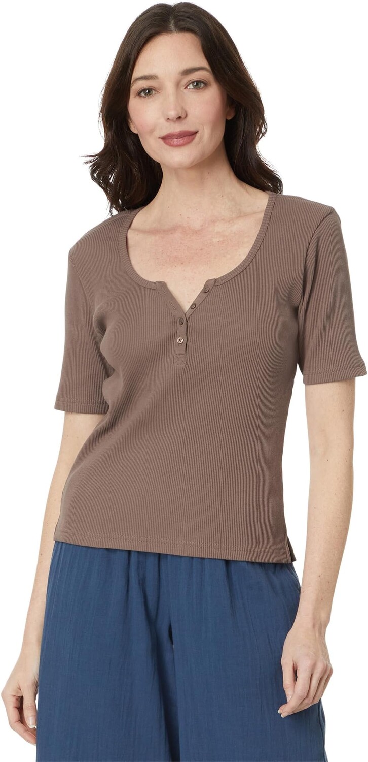 

Топ PACT Favorite Rib Henley Top, цвет Deep Taupe