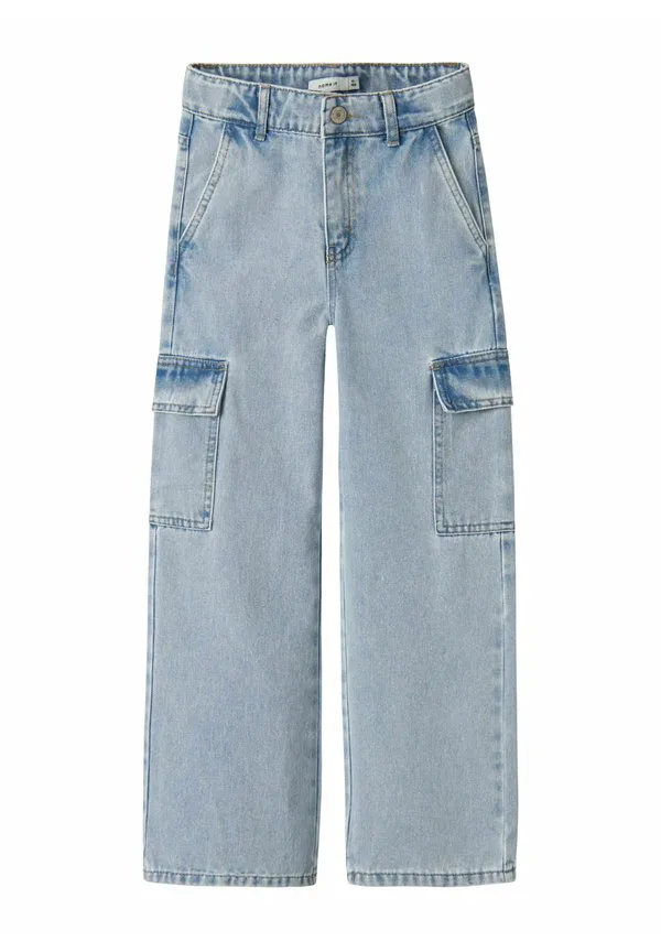Джинсы nkfrose с широкими расклешенными штанинами Name It, Light Blue Bleached Denim — фото 3