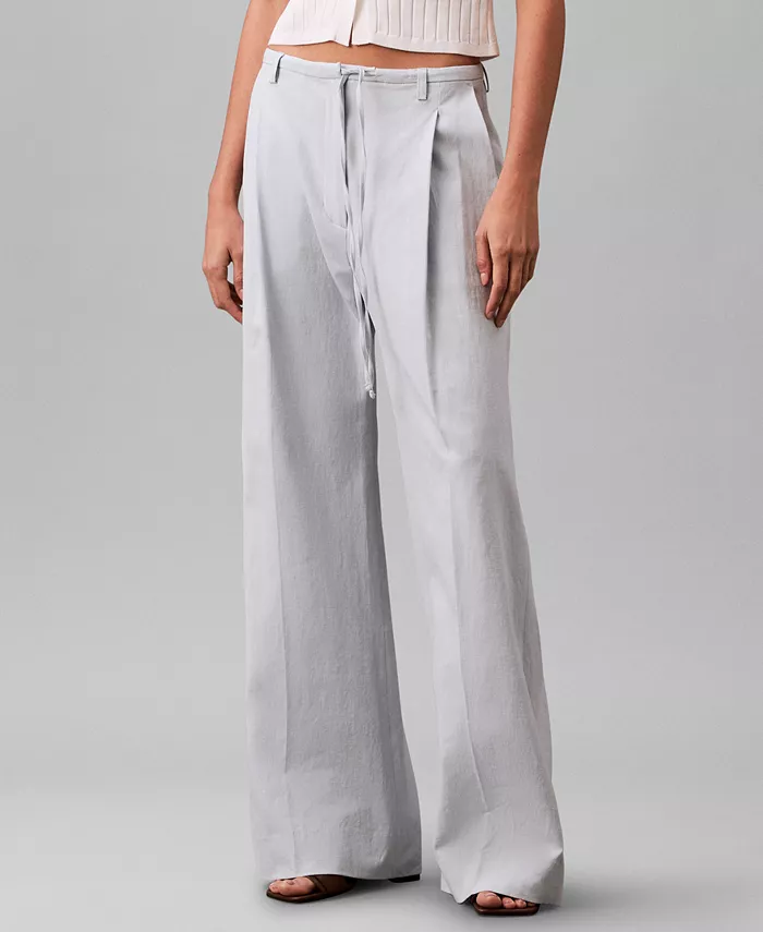 

Женские льняные брюки свободного кроя Calvin Klein, синий