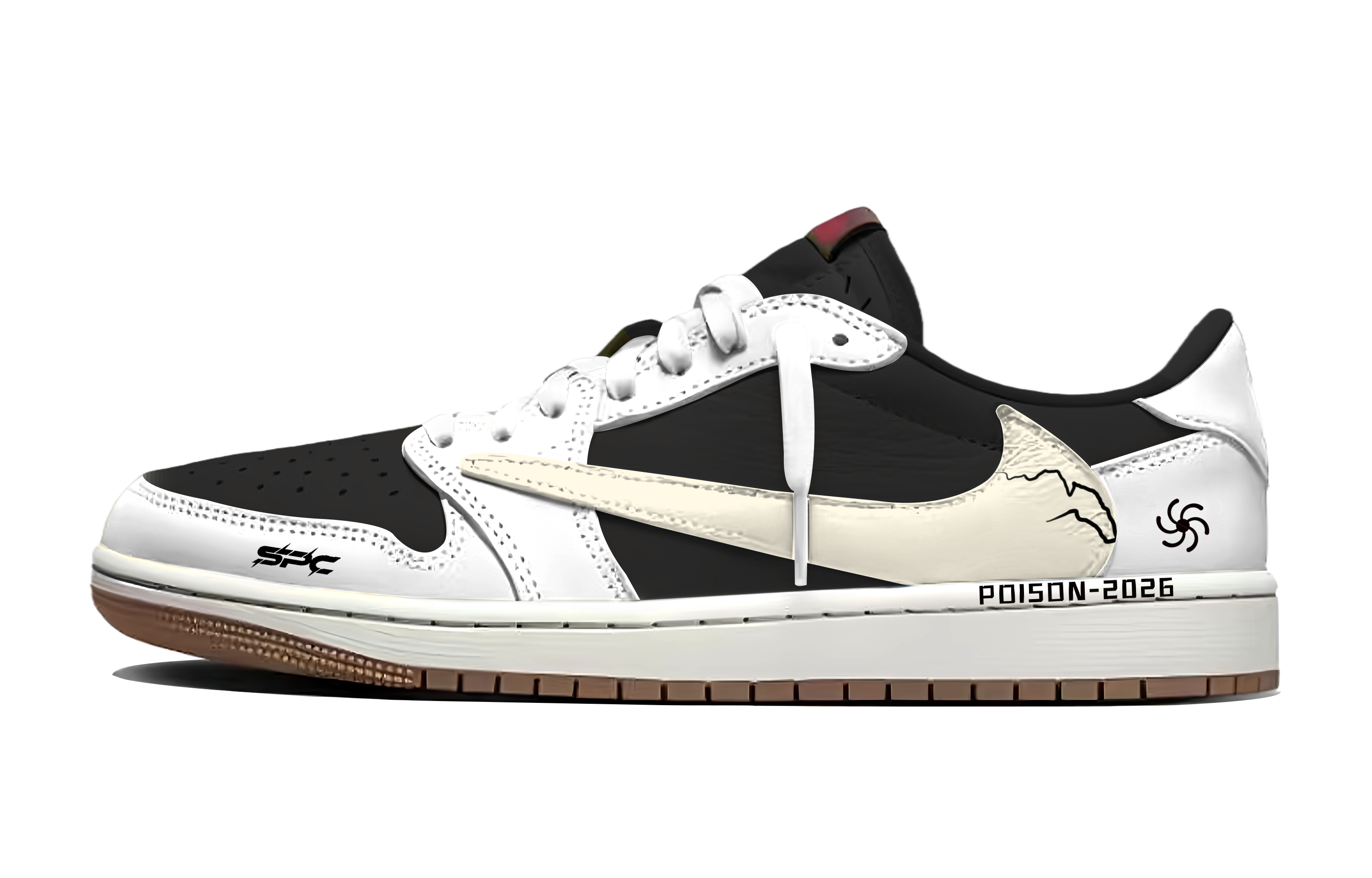 

Jordan Кроссовки Travis Scott x Air 1 Cool Black Hook Travis Scott X AJ1 Low Cushioning Low top Vintage Basketball